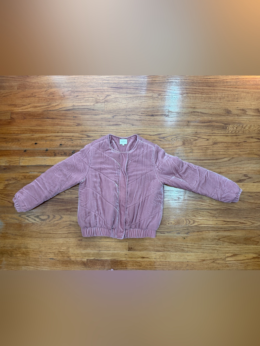 Dusty Rose Velvet Bomber Jacket